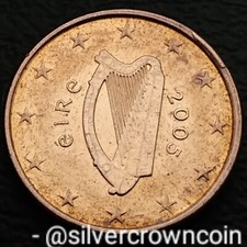 Ireland 🇮🇪 Eire 🇪🇺 1 Euro Cent 2005. KM#32. One Penny coin. Irish Harp Globe