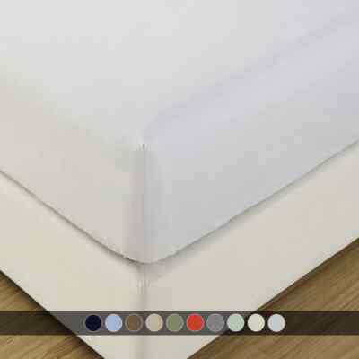 Top Split ( Flex) King - One Fitted Sheet Only 100% Pure Cotton 340 TC Deep Fitt