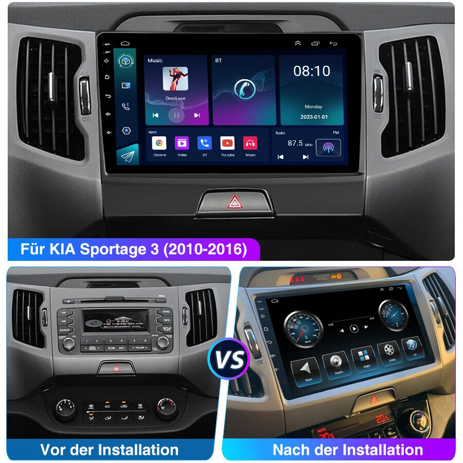 DAB+ 32GB Android 13 Carplay Autoradio GPS Navi RDS Für KIA Sportage 3 2010-2016 - Bild 4 von 4
