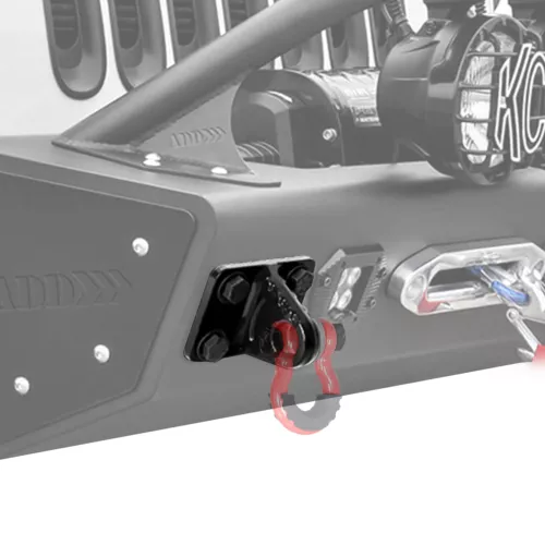 3/4'' D-Ring Shackles w/Backer Plate Bolt on Clevis Bumper Mount Brackets Black - Picture 3 of 11