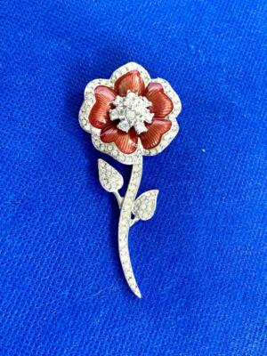 WOW! Signed Bijoux Cascio Silver Tone, Rhinestone & Copper Finish