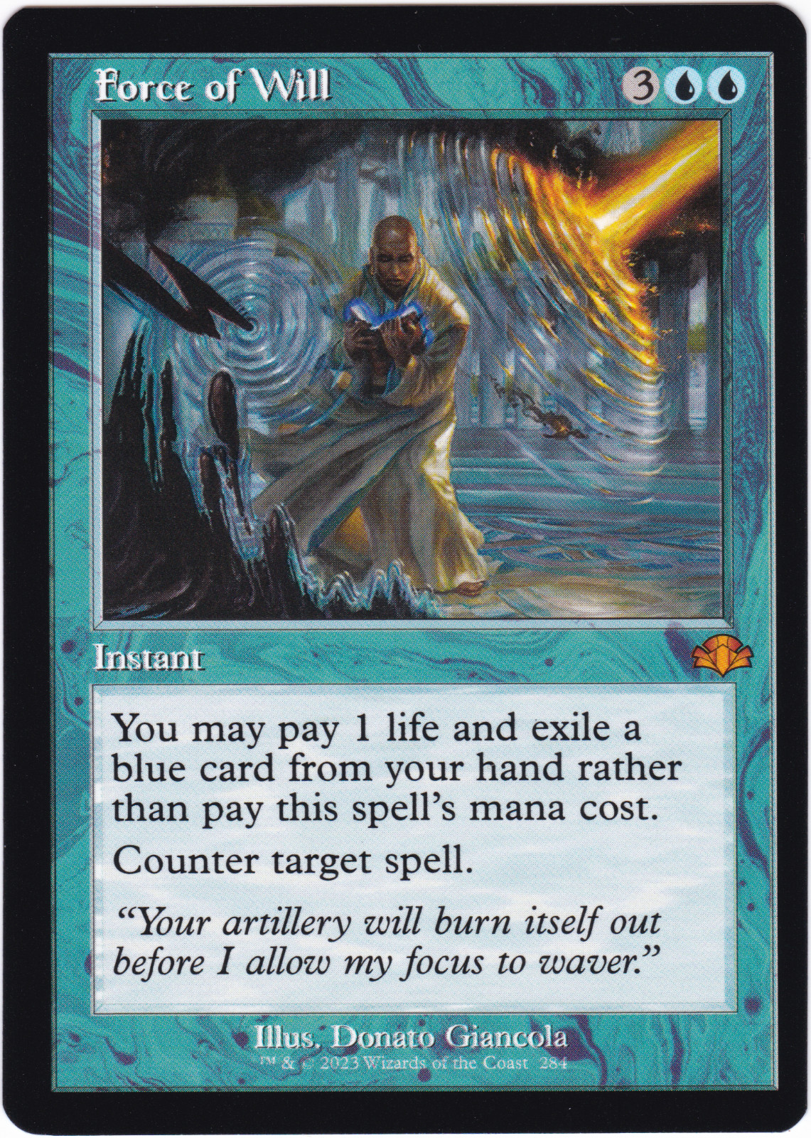 MTG Errors - Miscut - Dominaria Remastered RETRO BORDER M Force of Will #284