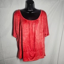 Vintage y2k salmon peach split sleeve top 