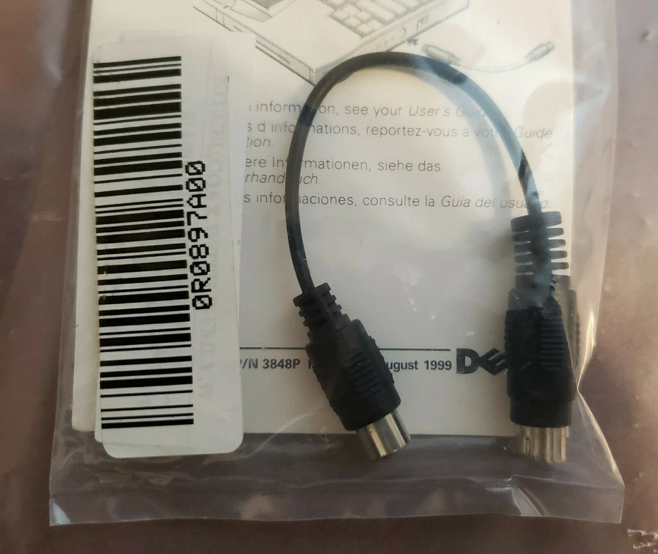 Dell Portable Computers Composite TV-Out Adapter Cable P/N 3848P Rev. A02 - Image 2 of 4