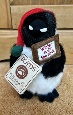 Sammlerstück Weihnachten Boyds Bären Willie Tauw Pinguin 7'' Winter für Vögel NEU