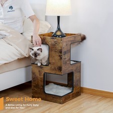PETEPELA Kratzbaum Nachttisch Katzenbaum Katzenschrank Katzenhöhle Kratzmatte