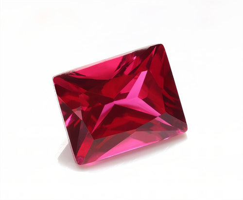 Top Quality Emerald Cut Red Corundum Ruby Lab Created AAAA+ Loose Gemstone 1pcs - Picture 2 of 6