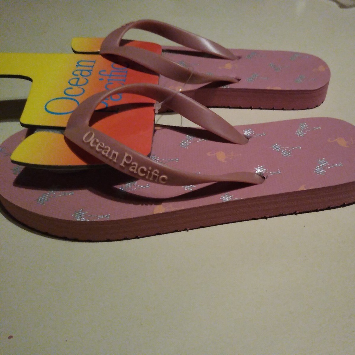 OP Ocean Pacific Girl's Flip Flop Sandals Sizes 1, 2, 3, Pink w