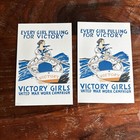 every girl pulling for victory 1918 UNITED STATES PROPOGANDA Lot Of 2 Postcards — photo 1