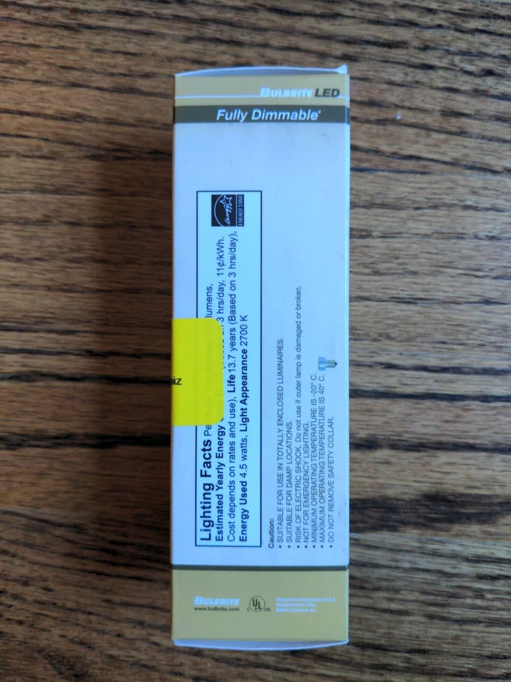 Bulbrite 776659 LED Filament Bulb 2700K 4.5W CA10 Clear 120V Candelabra Base E12 - Image 2 of 4