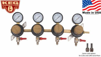 4 body Taprite CO2 Nitrogen Secondary Regulator MFL With 2 Year Warranty!