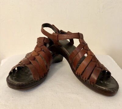 Softspots Women's Sandals Heel Ankle Strap Black Comfy Pillow Top Tech Size 10