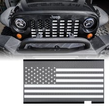 Blackwhite Grille Insert With American Flag For 2007-2018 Jeep Wrangler Jk Jku