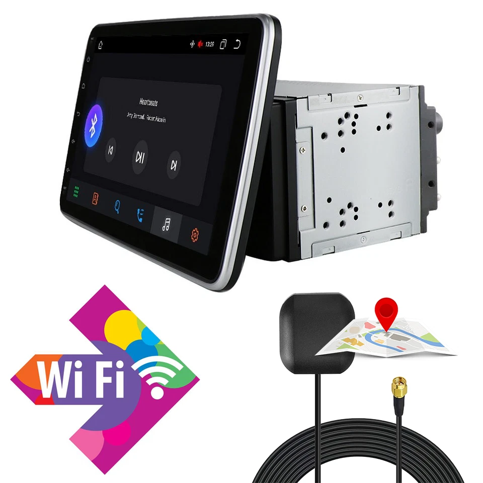 2DIN Android 13 Car Stereo 10.1" Rotatable Screen HeadUnit GPS Sat Radio CarPlay - Image 2 of 4