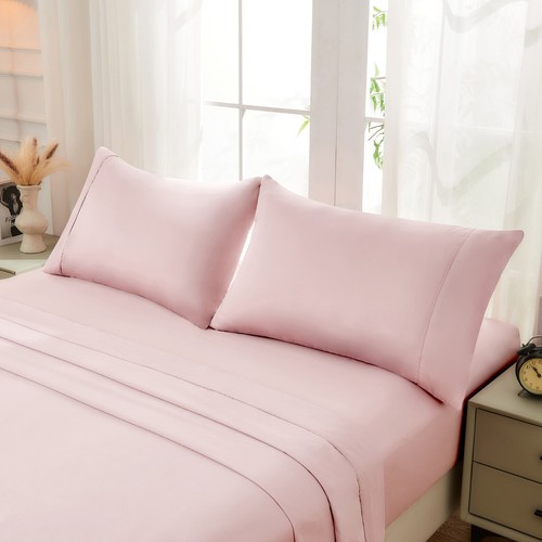 100% Pure Cotton Sheet Sets Deep Fitted Flat Sheet Pillwocases Breathable Soft - Picture 26 of 43