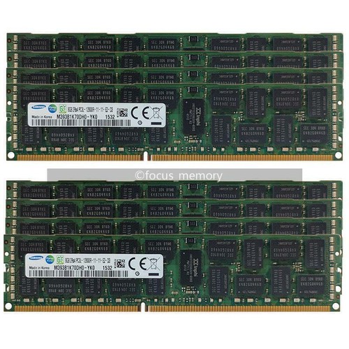 Samsung 64GB (8x8GB) PC3L-12800R DDR3-1600 1.35V RDIMM ECC Registered Server Ram