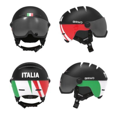 BRIKO 2023 Teide Skihelm Mit Integriertem Visier Matt Black White