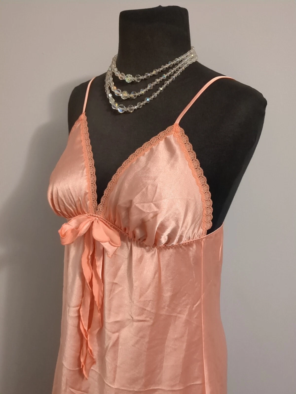 UNDERCOVER Abito Slip Vintage Chemise Wet Look Victoria Secret Lucido Grasso Liquido Raso 38 MED