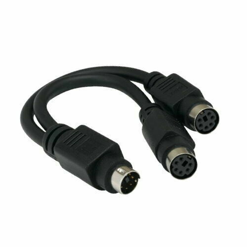 PTC PS/2 Keyboard Mouse MINIDIN6 Male to Female(x2) Y-Splitter - 6-inch - Picture 1 of 2