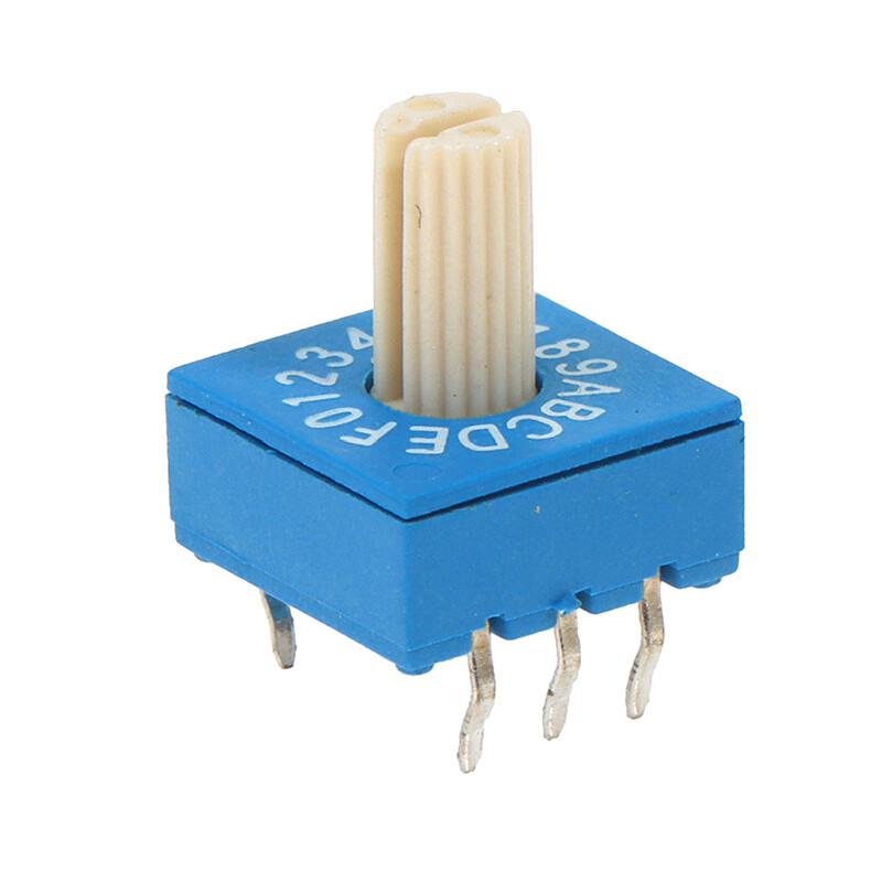 1PCS 0-F Rotary Encoder Switch with Handle 16-bit 8421C Positive Code 3 ...