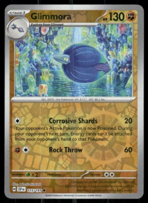 Pokemon - 115/191 Glimmora - Reverse Holo - Surging Sparks - NM/M