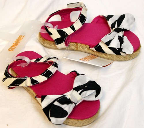 NEW 2013 Gymboree Wild for Zebra Toddler Sandals Bows sz 6 Braid Side Safari Zoo - Picture 2 of 6
