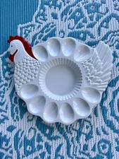 Teleflora Exclusive Rooster Deviled Egg Plate platter serveware made in Portugal