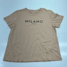 Shein Beige Graphic Print Short Sleeve T-Shirt Women's Size Large NEW