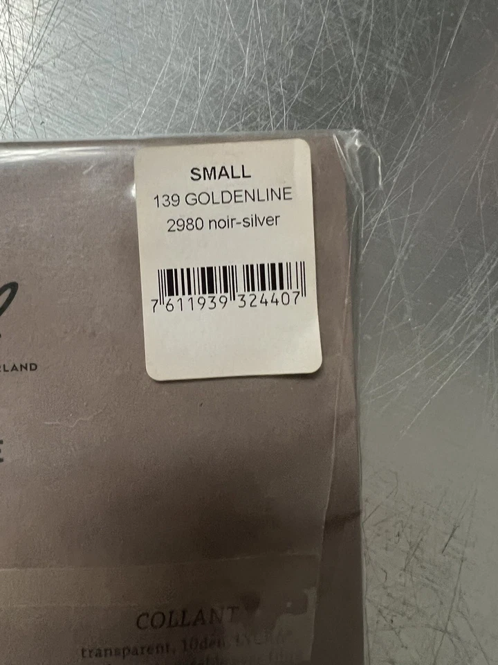 NUEVAS Medias Fogal GOLDEN LINE 10 denier Negras con Costura de Cristal de Swarovski PEQUEÑAS Foto 4 de 4