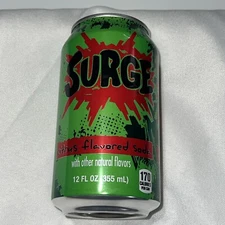 Surge Soda Discontinued 12oz can Collectible Energy Coca Cola Vintage 90s Retro