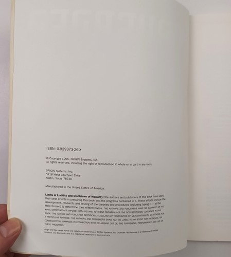 ORIGIN'S OFFICIAL GUIDE TO CRUSADER: NO REMORSE. 1995. BOOK ONLY! - Picture 5 of 7