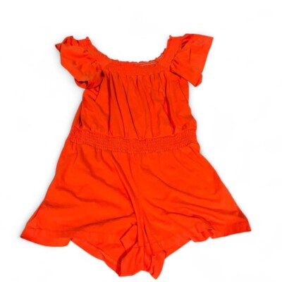 J. Crew Romper Womens Extra Small Orange Bottom Short Flutter Sleeve