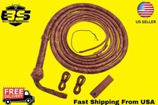 Real Leather Bull Whip 10 Feet Long16 Plaits Custom Bullwhip Belly and Bolster