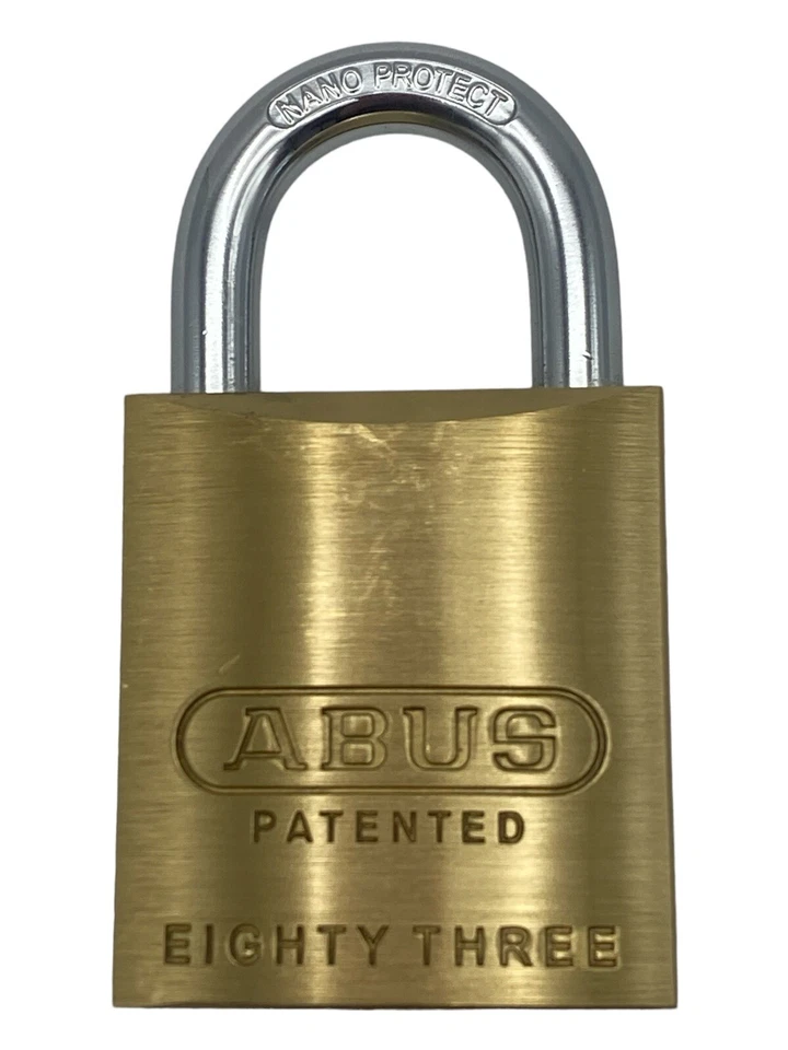 ABUS 83/45 твердый латунный навесной замок с ключом OB #900 в коробке новый - Изображение 2 из 4