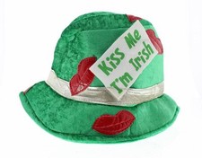 St. Patrick's Day Kiss Me I'm Irish Fedora Hat Costume Accessory
