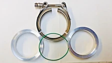 3.5" Aluminum VBand V-Band Clamp Flange Kit o-ring oring Turbo Intake 