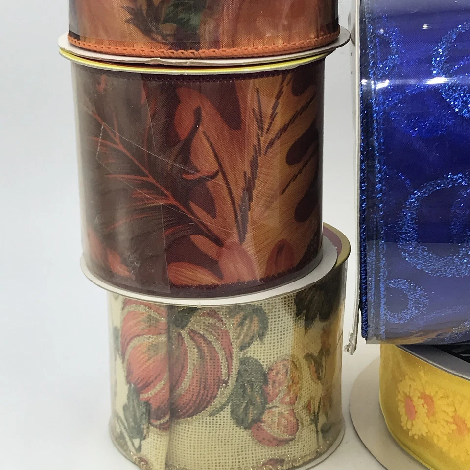 Spools of Ribbon Scrapbooking Trim Multiple Colors & Sizes Lot of 10 Wide Rolls - Image 3 of 4