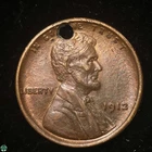 1912 Linclon Wheat Cent - Uncirculated Details: HOLE & Scrapes