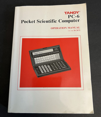 TANDY PC-6 Pocket Scientific Computer Operation Manual 1986 26-3672