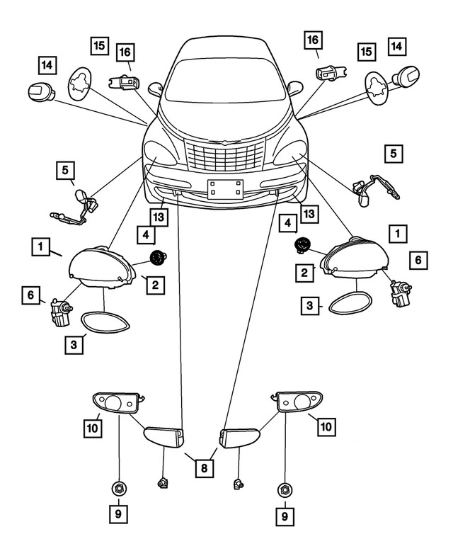 Genuine Mopar Headlamp Module Left Export 5288767Ak