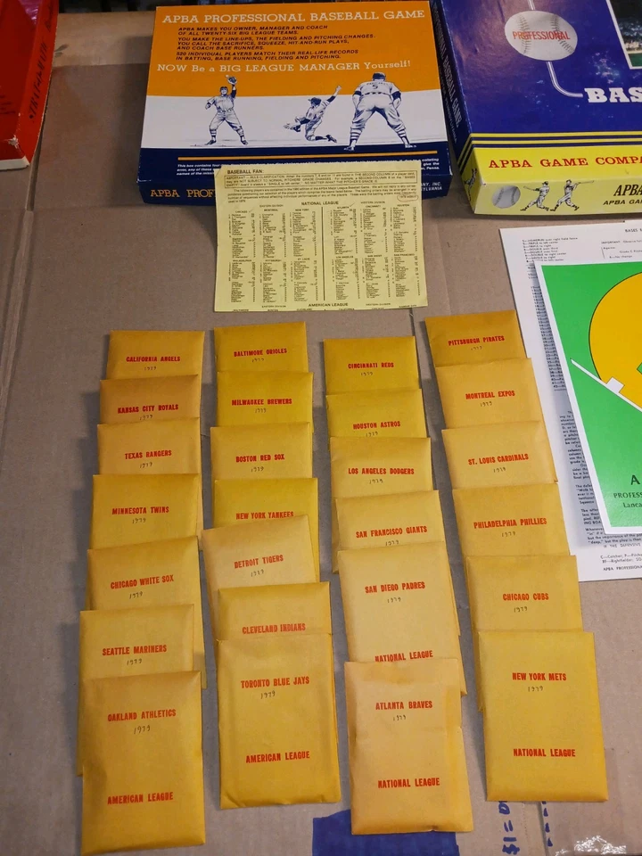 APBA MLB Baseball Board Game. Years 77, 78, 79. Charts, Box & Parts VG Shape. - Image 2 of 4