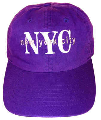 Newhattan NYC Hat Cap Strap Back Purple Embroidered New York City One Size Mens