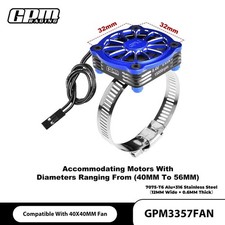 GPM 7075 Alloy 316 Steel 40mm Cooling Fan Ajustable For 40-56 Series Motor