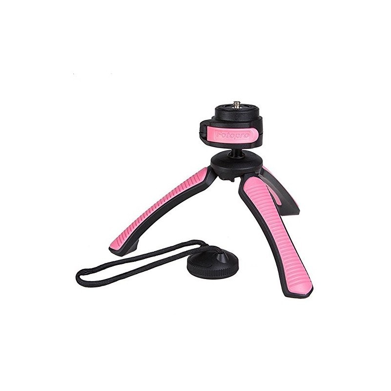 Trépied de table pour appareil photo Fotopro SY-310 rose contre les photos floues