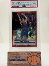 2019-20 Panini Contenders Optic Luka Doncic Front-Row Seat Red Ice #10 PSA 9