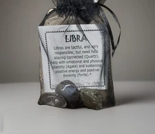 Libra Zodiac Gemstone Gift Pouch Birthday Special Occasion Travel Bag 