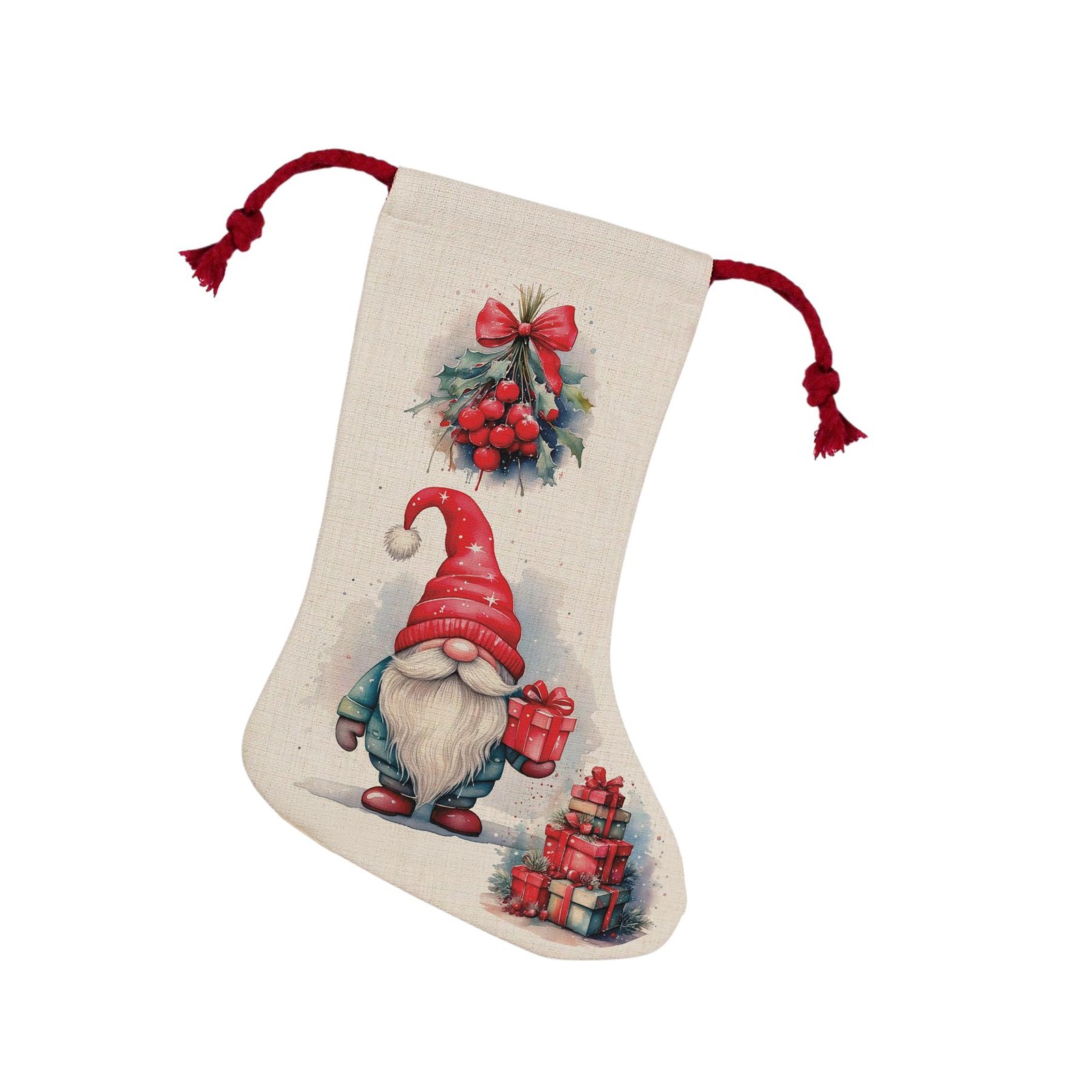 Purely Home Gonk Family Man Christmas Stocking - Xmas Home Decor Gift For Him