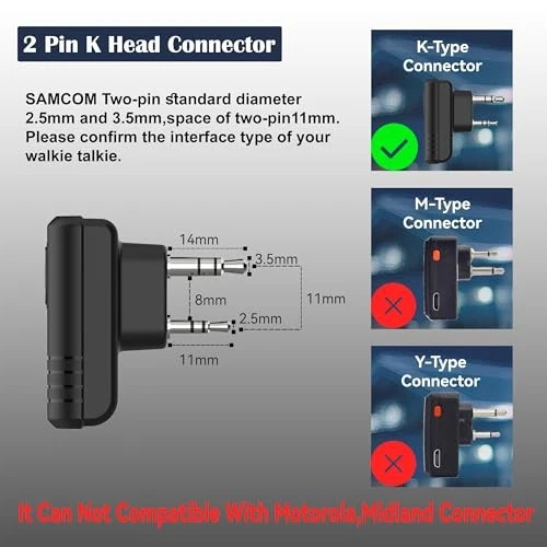  Wireless Headset with 2 Pin Dongle for FPCN10A/FPCN30A Walkie Talkies, BTEAR  - Image 2 of 4
