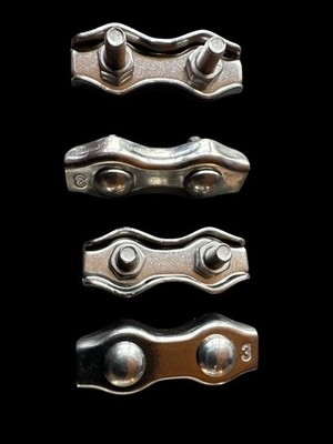 4 Stück Duplex Drahtseilklemmen 3mm V4A  Drahtseilklemmen   Edelstahl  Klemmen !
