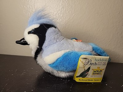 Wild Republic Audubon Backyard Birds Plush Blue Jay Bird with Sound NWT